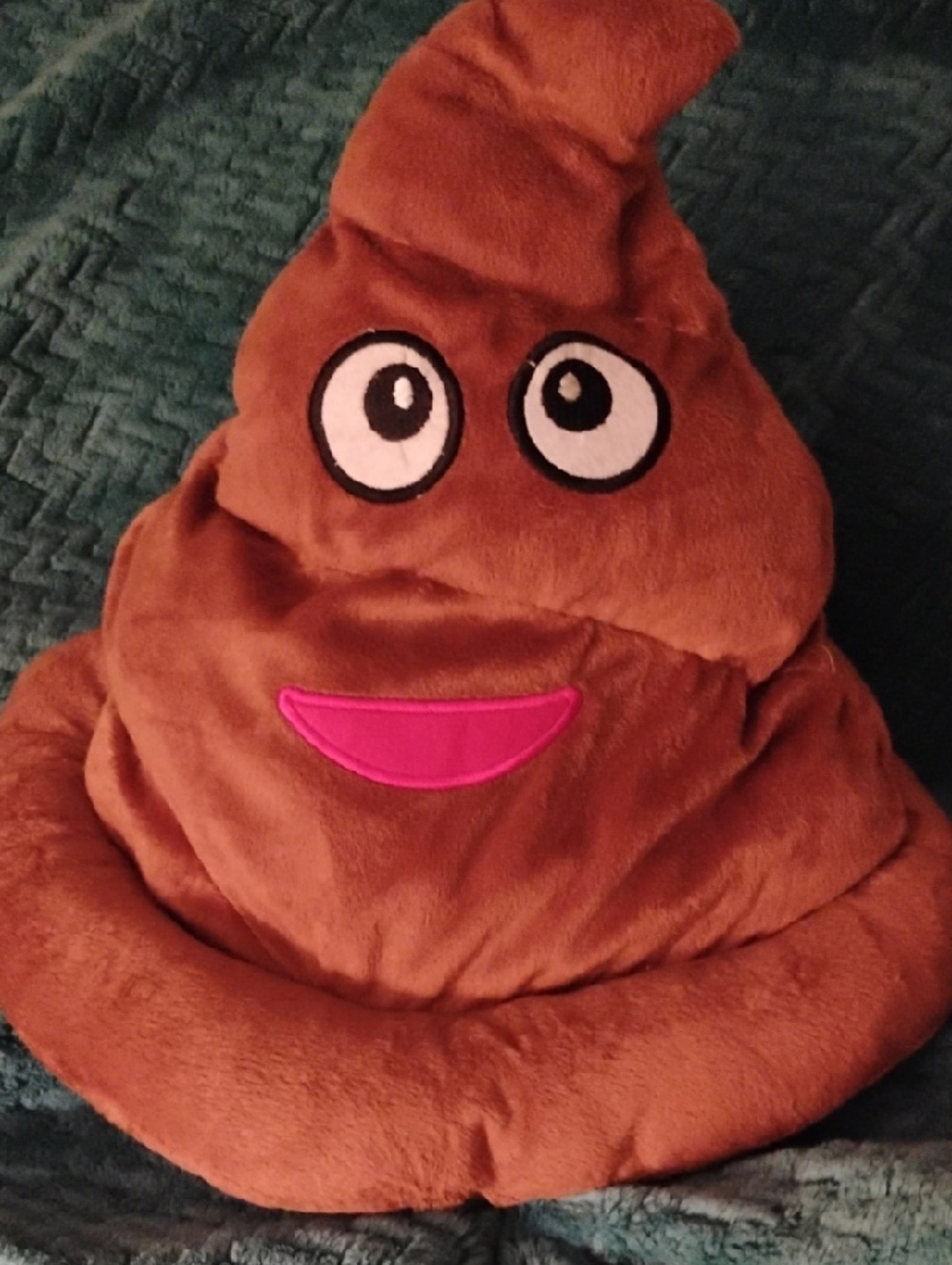 Plush Poop Emoji Pillow - Brown with Pink Smile